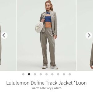 Lululemon define track jacket LUON size 2 warm ash gray NWT